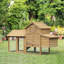 Cage à poulailler 59 po 59 po avec 2 portes, nichoir et plateau amovible, en bois naturel