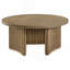 Table basse ronde délavée brun clair