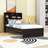 Wood Two Drawers Platform Bed with Bookcase Headboard, Built-In Night Light and Charging Station-1795211439-1795211436
