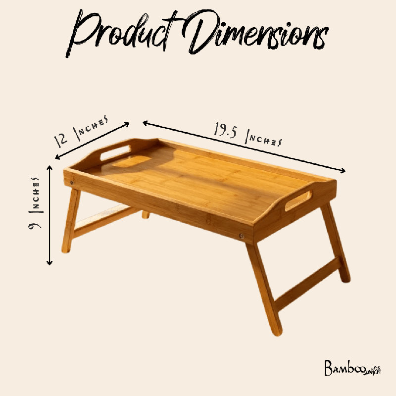 Plateau de lit pliable en bambou