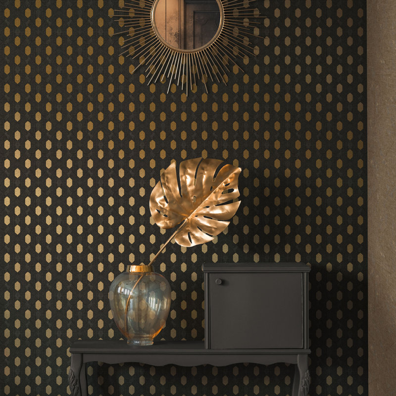 Osias 10.05m x 53cm Metallic Finish Paste the Wall Wallpaper Roll, Brown/Bronze