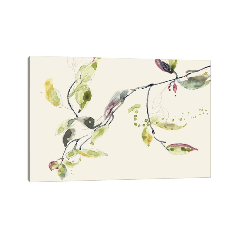 Leaf Branch I by Jennifer Goldberger - Wrapped Canvas Painting, 20.32 cm H x 30.48 cm W