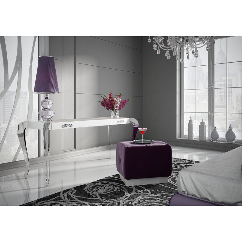 Kirkwood Makeup Vanity Set with Mirror, White Matte