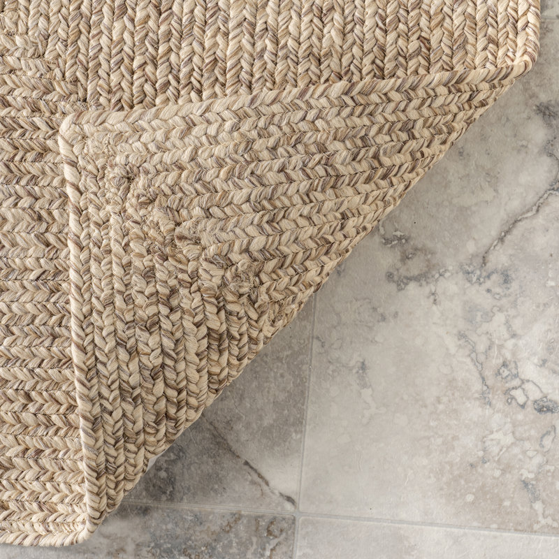 Owensby Braided Tan Indoor/Outdoor Rug, Oval 5' x 8'