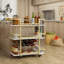 Metal Bar Cart, 3-Tier Drink Trolley with Wine Rack, Glass Holder-1714142339