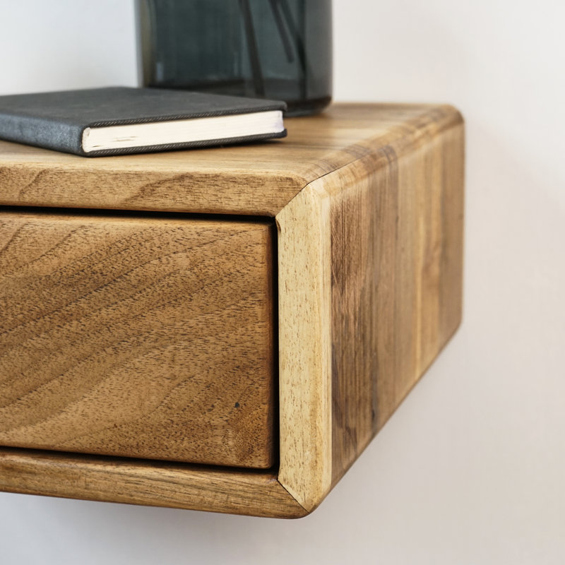 Falkland Walnut Floating Nightstand (Medium 46x35x15 cm)