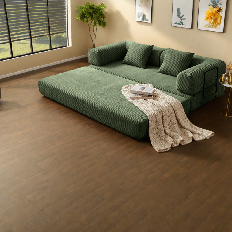 Compression Convertible Sofas, Foam Corduroy Modern Sleeper For Home