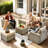 Outdoor Furniture 7 Pieces Set With Ottoman-657412693