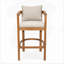 Tabouret de bar d'extérieur Abaco, bois avec coussin, ensemble de 2-1859861627