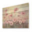 «Geraniums roses», art floral sur bois de pin naturel-101405096