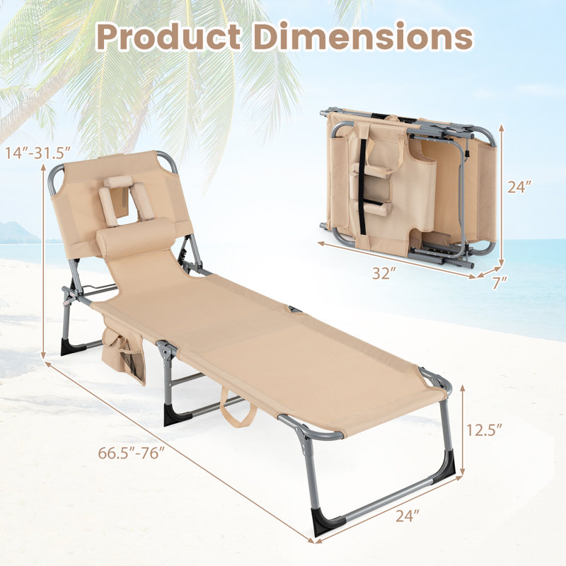 Chaise longue d'extérieur en métal Durning