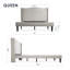 Lit plateforme tapissier Amabel, gris clair-1185528013