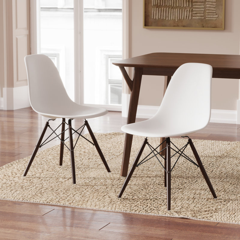 Jordan 16.5'' H Side Chair, White, Walnut