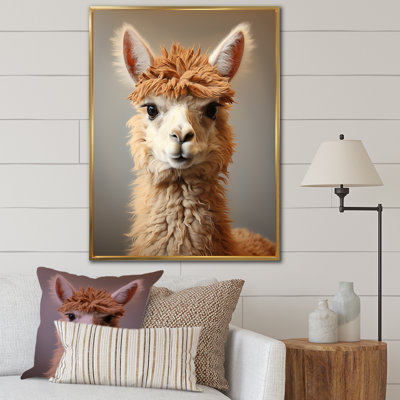 Brown Majestic Alpaca Portrait I - Alpaca Wall Art
