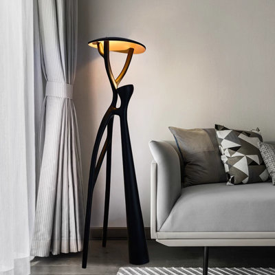 Black Glass Steel + Resin Free form Floor Lamps