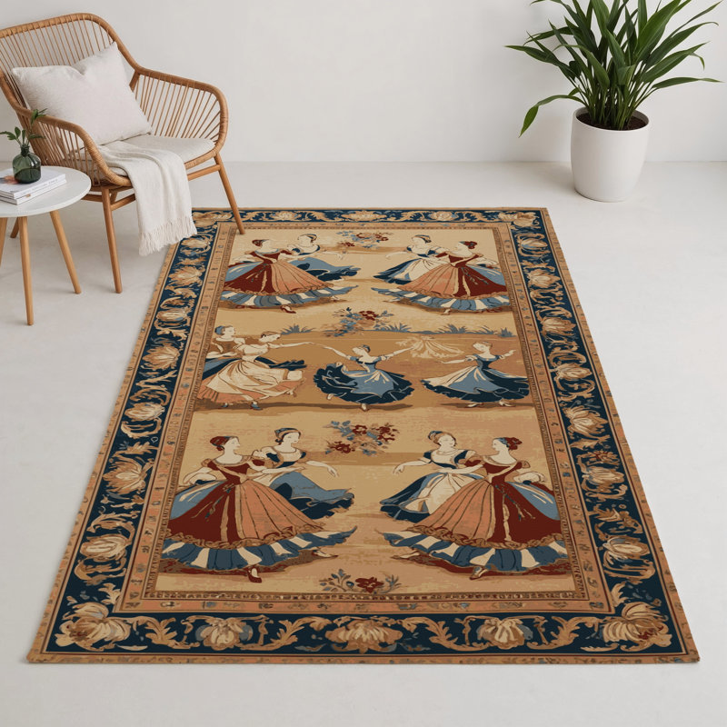 Tapis d'intérieur et d'extérieur brun français, Rectangle 5 pi x 7 pi