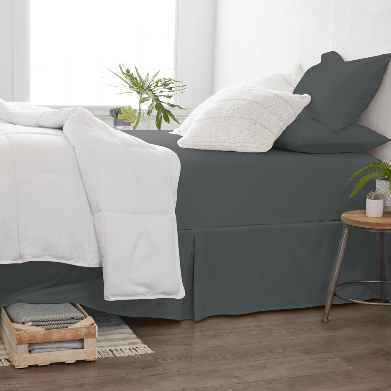 Ensemble de draps en microfibre Sateen, Ensemble de draps pour lit simple TG + drap-housse, Ardoise