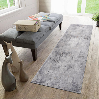 Tapis ivoire / beige en polyester / polypropylène tressé à la machine Zachais