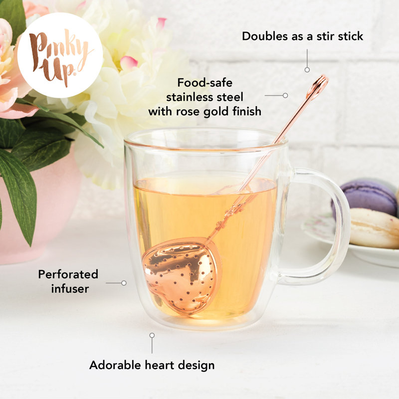 Rose Gold Heart Shaped Stainless Steel Tea Infuser