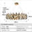 Modern crystal chandelier luxury, sparkling egg-shaped crystal ceiling light gold, 60cm
