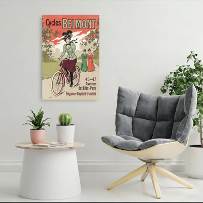 «Elegant Lady Cycling Classic Elegant Retro», reproduction d'art murale