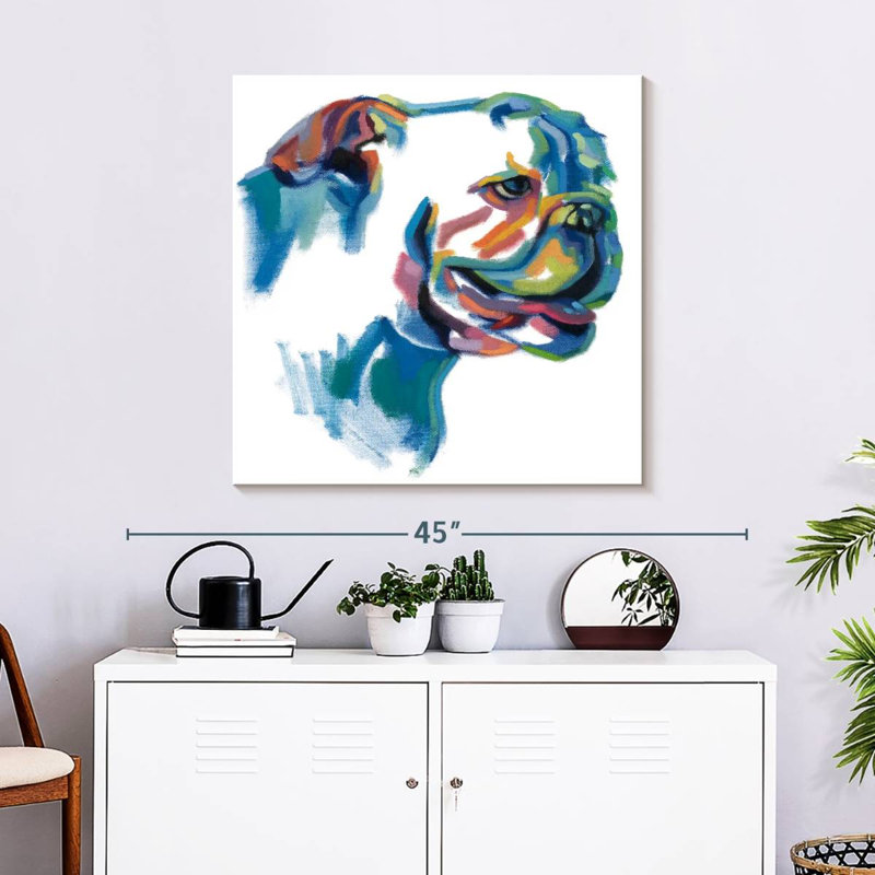 Brampt Bulldog Painting, 30" H x 30" W