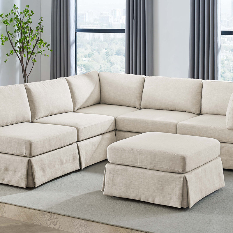 Arbas Upholstered U-Shaped Sectional Reversible, Beige