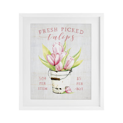Reproduction sous verre antique de tulipes fraîchement cueillies, design par Lux + Me Designs