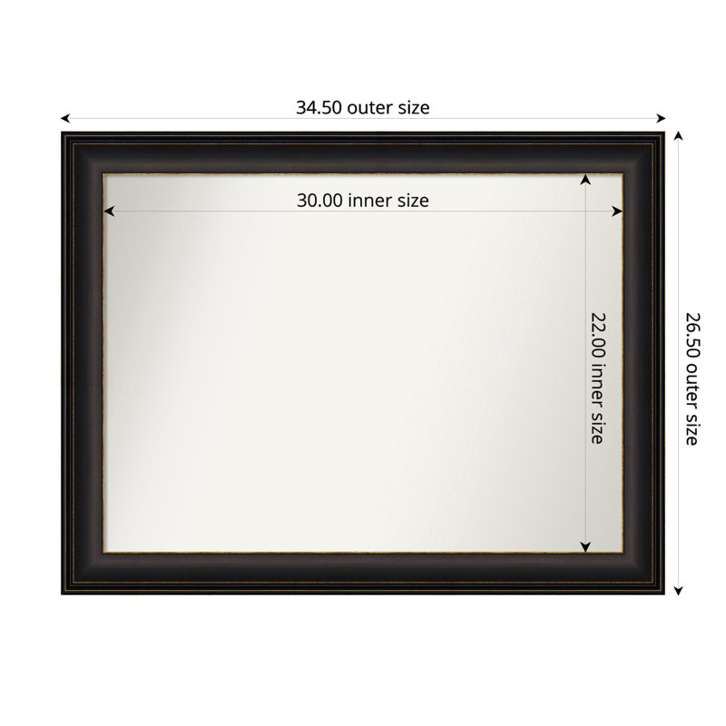 Miroir mural Tavalas, Rectangle, 28,5 po x 36,5 po