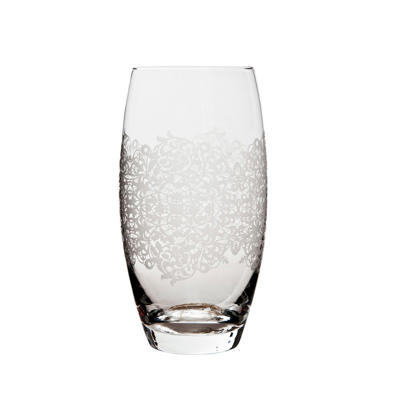 Monsoon Filigree Silver 475ml Glass Tumbler