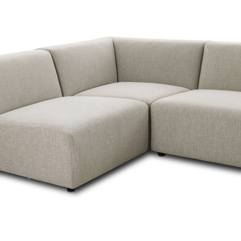 Lawndale 5PC Sectional W/ RAFC-Napa Sandstone, Saxon Charcoal Polyester Blend, Right Hand Facing
