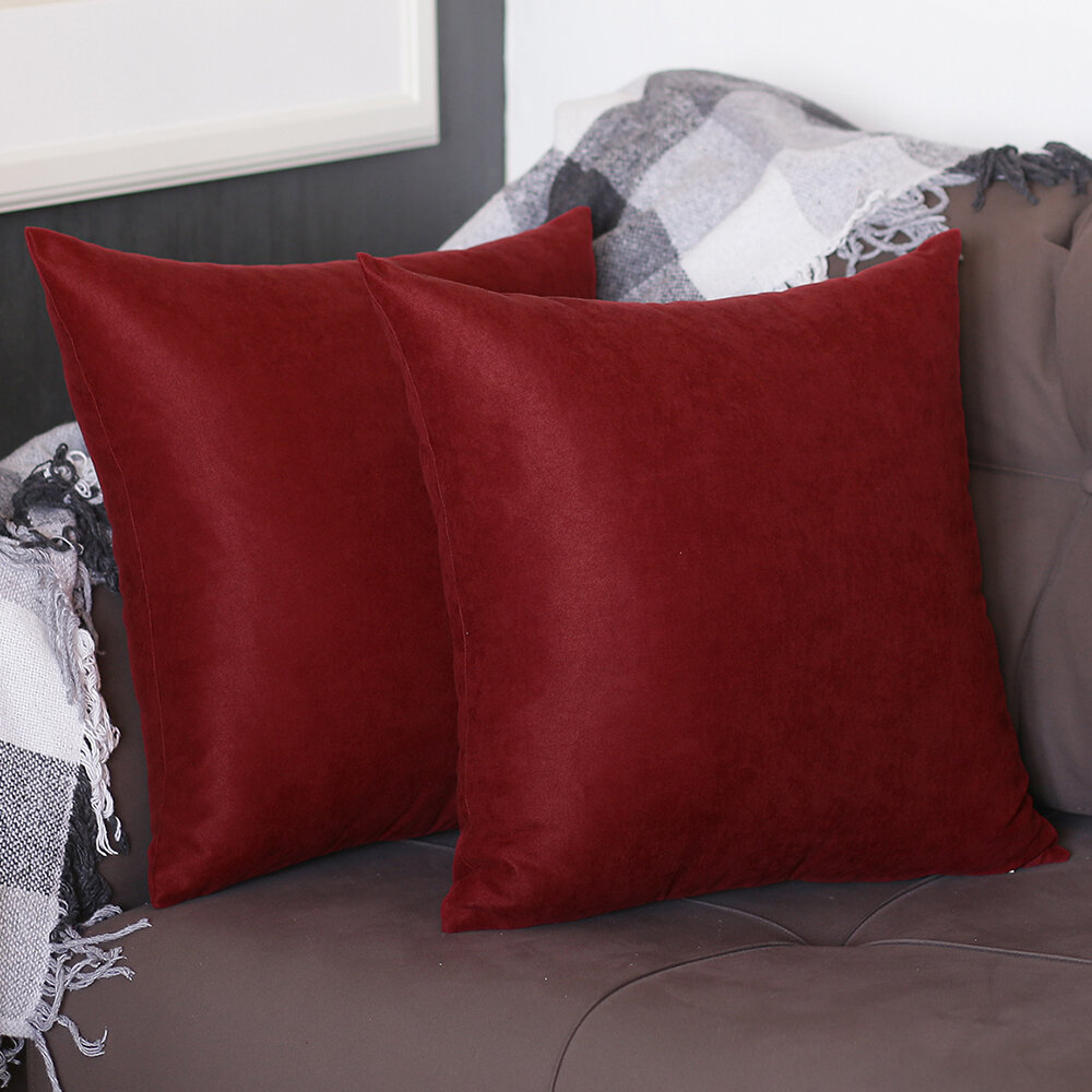 Warm Tone Fall Tufted Pillows with Tassels / Burgundy Red, Best Stylish  Bedding