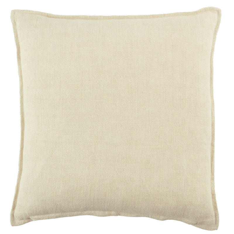 Coussin Burbank, Crème, crème, Polyester/ bourre en polyester, 22 po x 22 po
