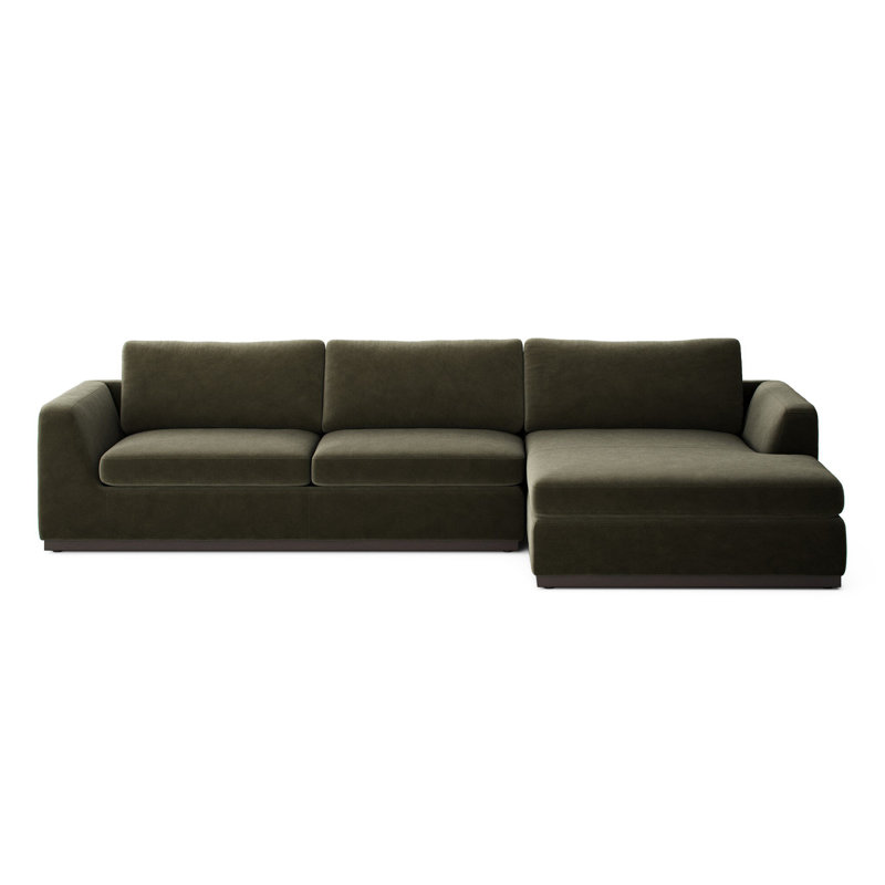 Colt 2PC Sectional-RAF Chaise-Surrey Olive, Surrey Olive Cotton Blend, Right Hand Facing