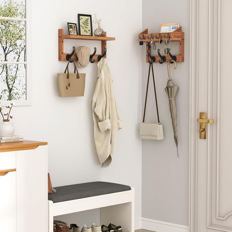Hanger Rack With Shelf, Brown