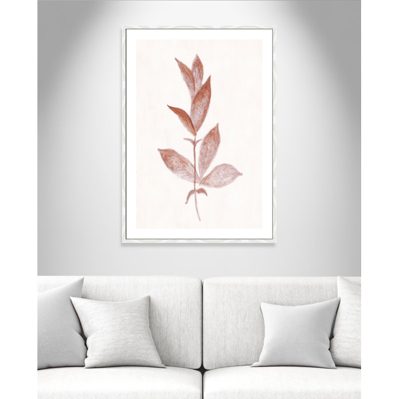 Wilfrid Red Leaf II par Tara Studios - reproduction d'art, H 41,5 po x l 29,5 po x P 0,75 po, Papier avec cadre en bois blanc