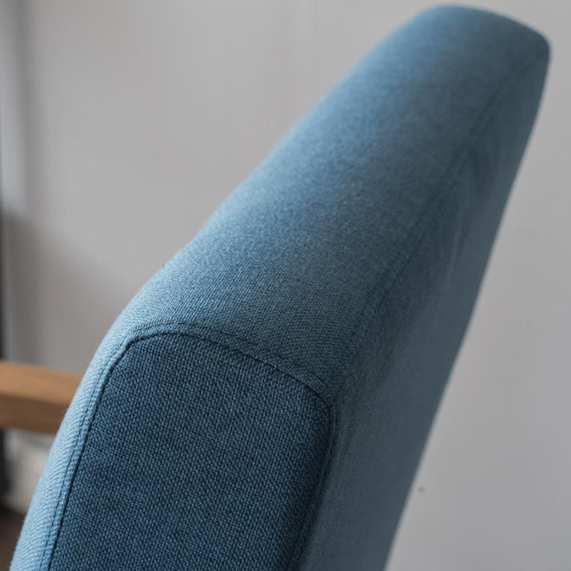 Fauteuil Antoinique d'une largeur de 73,99 cm, Mélange de polyester bleu
