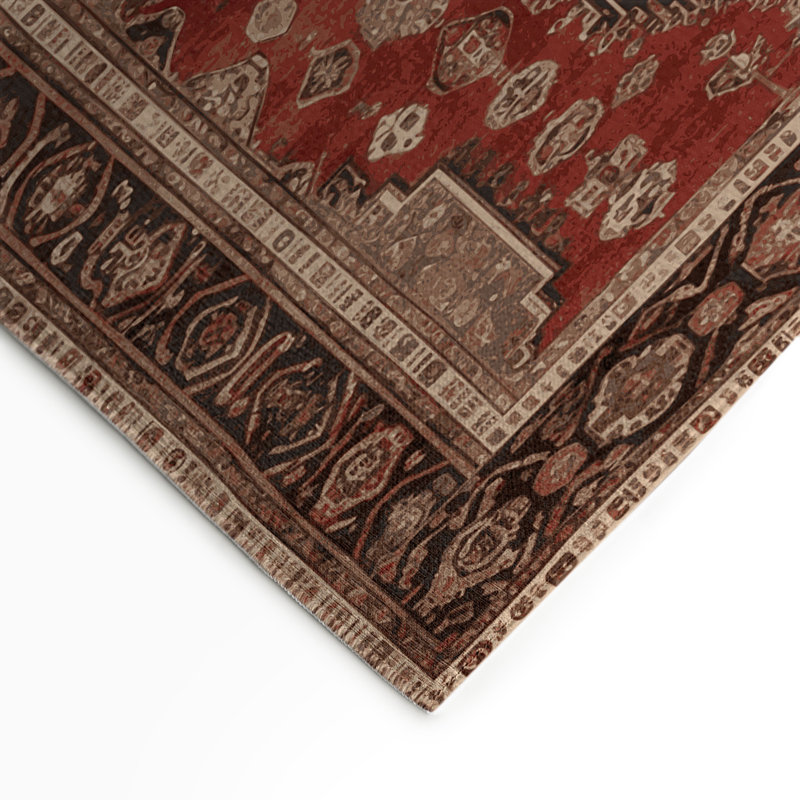 Turkish Brown Indoor and Outdoor Area Rug, Rectangle 5' x 7'