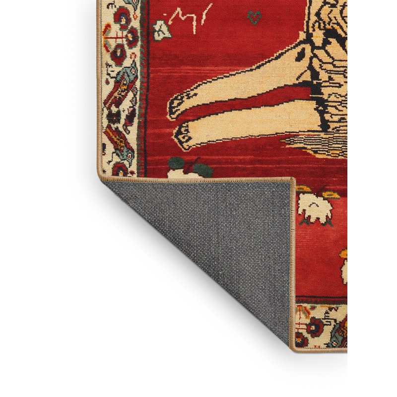 Tapis traditionnel orange / beige, Rectangulaire 8 pi x 12 pi
