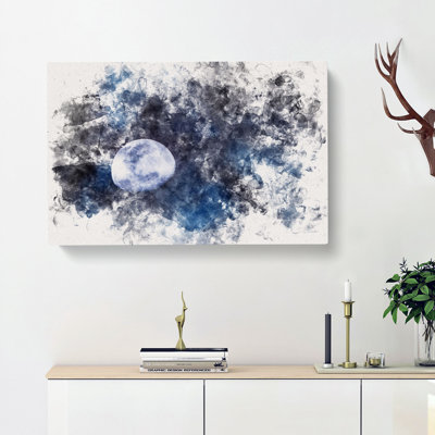 Shadow Moon Watercolour - Wrapped Canvas