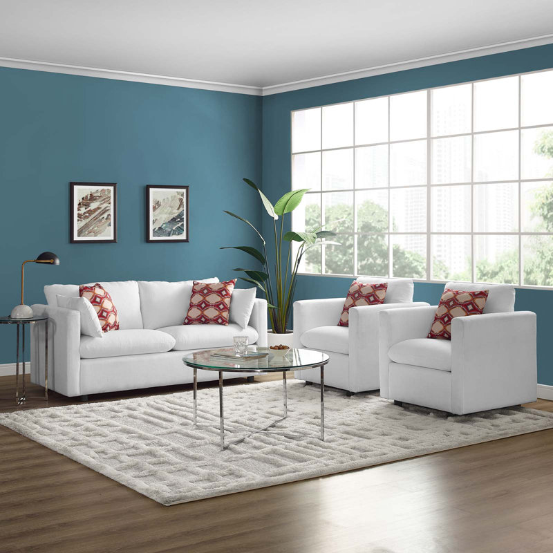 Ensemble de tissus d'ameublement 3 pièces Activate par Modway, Blanc