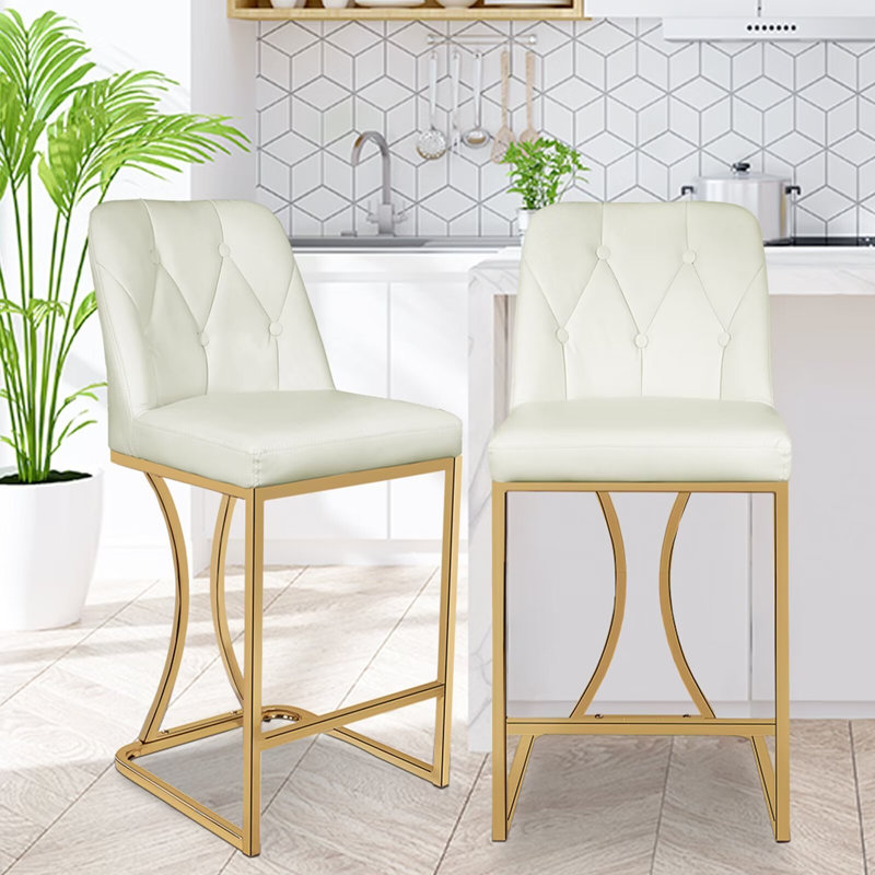 Tabouret de comptoir 24 po Yovany, Beige, 2
