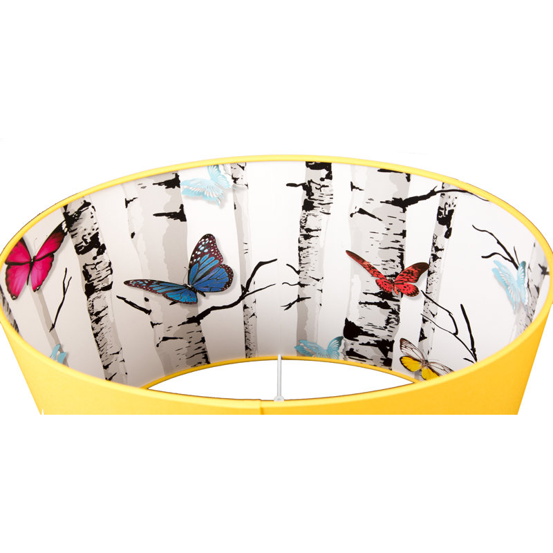 Cotton Oval Lamp Shade ( Screw On ) in Sunshine Yellow, 28cm H x 40cm W x 25cm D