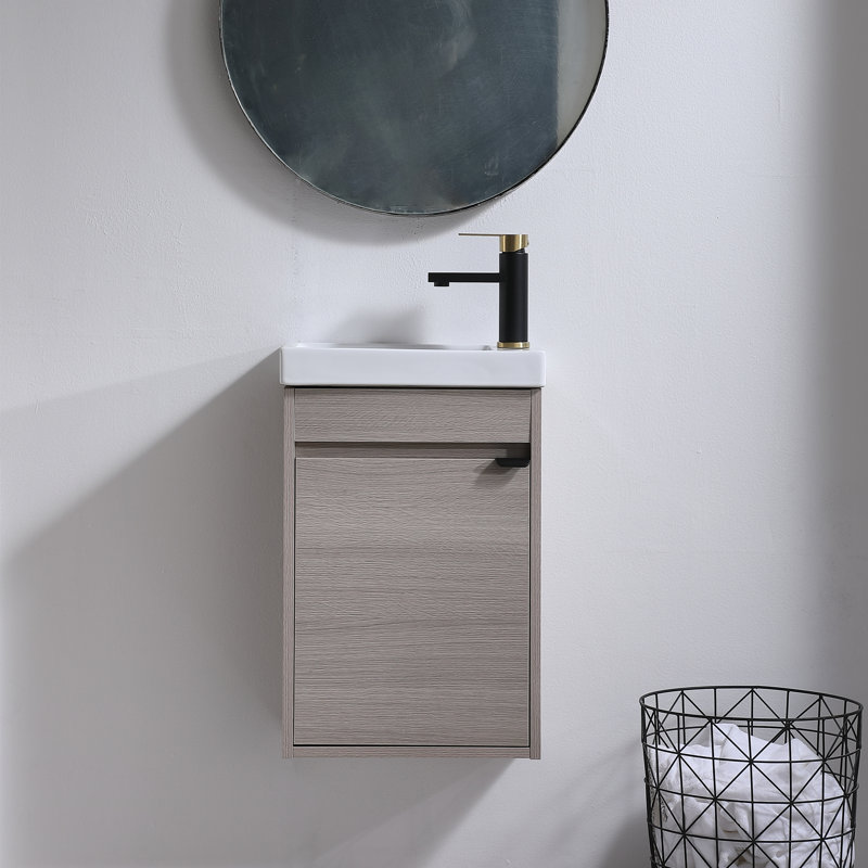 Ensemble de meuble-lavabo simple 16 po gris