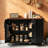 Farmhouse Rolling Kitchen Island Cart with Power Outlet, Drop Leaf Top, Side Spice Rack & Lockable Casters-129521289