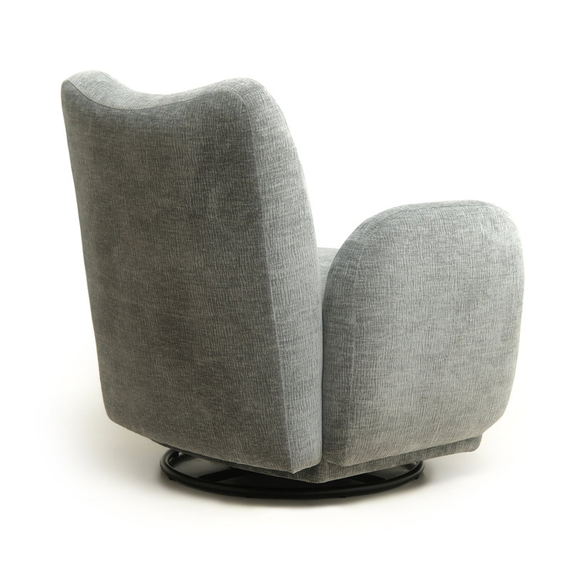 Fauteuil d'appoint pivotant à 360 ° en chenille, Chenille+DARK GREY