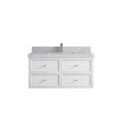 Tramesha 42'' Single Bathroom Vanity with Quartz Top