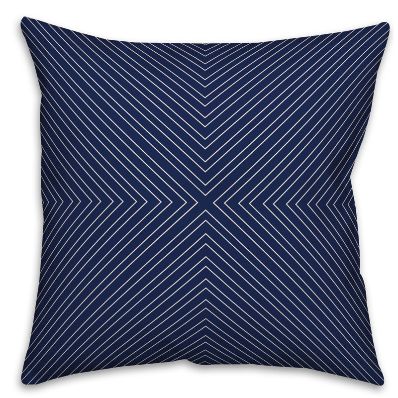  Coussin Modern, 18 po x 18 po, Bleu marine, Polyester / bourre en polyester