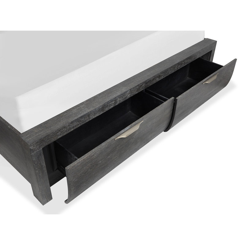 Très grand lit de rangement avec 2 tables de chevet Seibert, Ensemble de 3 pièces : lit, 2 tables de chevet, Très grand