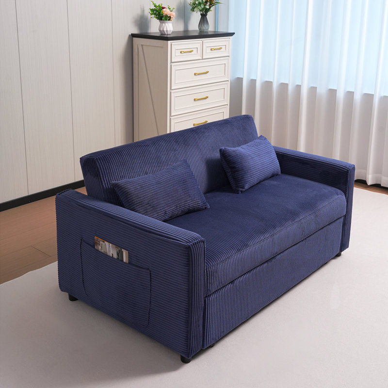 3-In-1 Multi-Functional Corduroy Sleeper Couch Pull-Out Bed